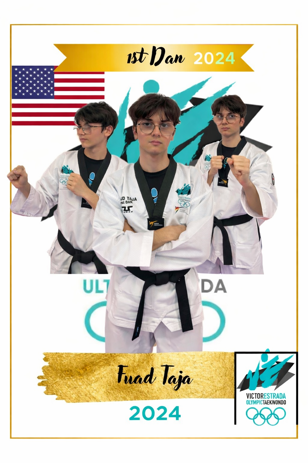 Taekwondo Legacy Wall – Black Belt Honor Portrait