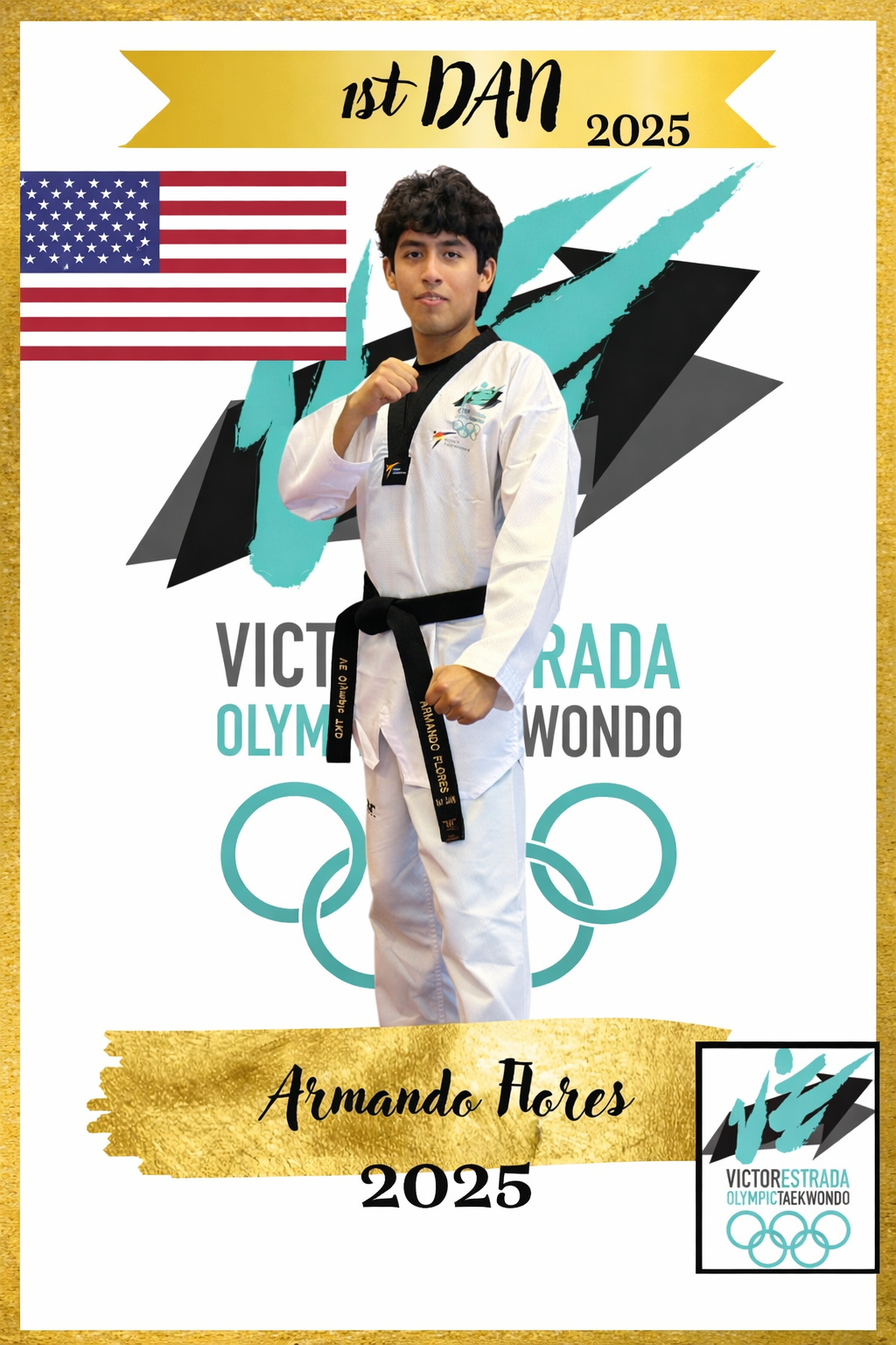 Taekwondo Legacy Wall – Black Belt Honor Portrait