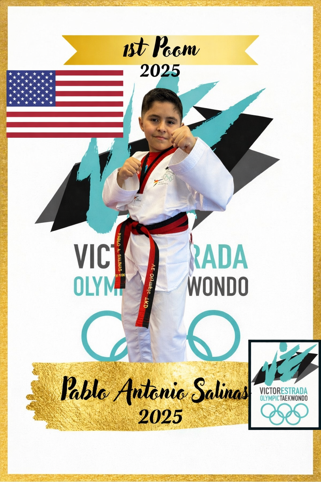 Taekwondo Legacy Wall – Black Belt Honor Portrait