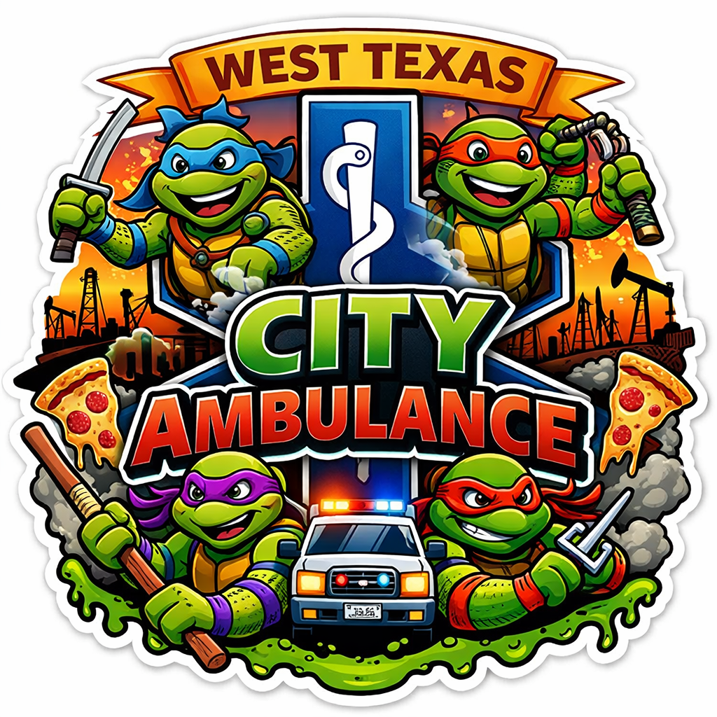 West Texas EMS Logo Stickers – 2.5” & 3” Glossy Waterproof Vinyl Decals