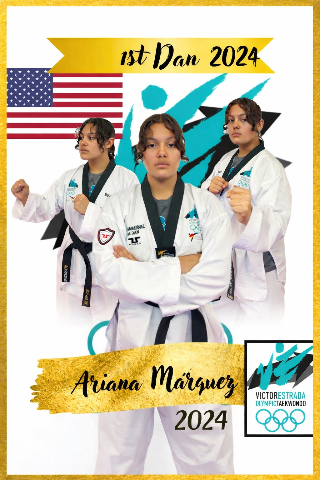 Taekwondo Legacy Wall – Black Belt Honor Portrait