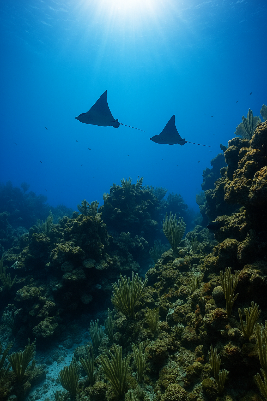 Grace in the blue - Eagle Rays of Roatan Honduras